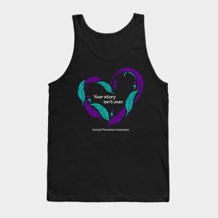 Suicide prevention heart, white type Tank Top